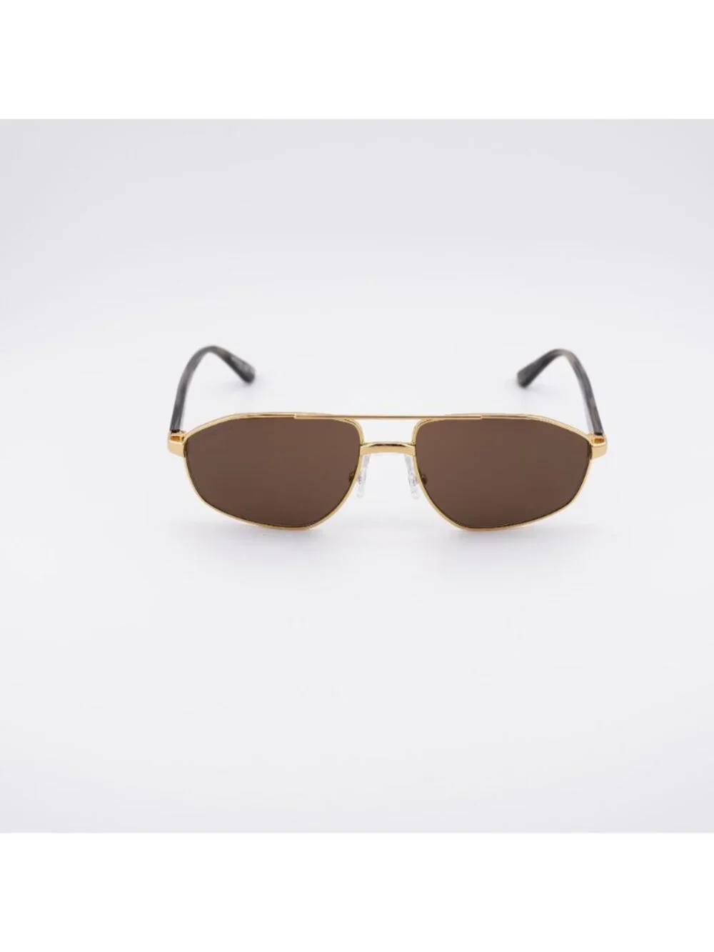 Balenciaga BB0012S 002 Unisex Sunglasses Gold Aviator Frame, Brown Lenses